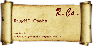 Rigó Csaba névjegykártya